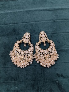 ต่างหูชุบทองคำขาวสไตล์อินเดีย ล่าสุด ขายดี ประดับเพชรซิร์คอน สไตล์ชาติพันธุ์ สำหรับผู้หญิง เครื่องประดับคริสตัล - Product Image 2