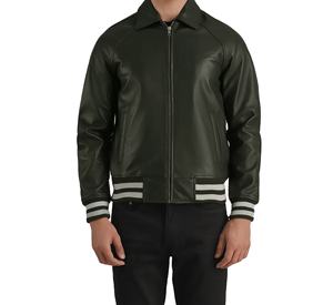 Veste Letterman en cuir de luxe pour hommes Style vintage rétro intemporel avec motif de camouflage à col montant pour Chicago pour taureaux - Product Image 1