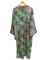 Vêtements de fête chemise kimono en soie pour femme multicolore doux vêtements de maison chemisier en soie multicolore robe courte kimono taille libre salon