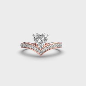 Luxury Gold Silver Rhodium Plated SweetHeart 0.50 Ct Moissanite Heart Cut Religious Style Women's Wedding <b>Ring</b> Third Party - Product Image 6