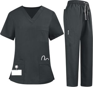 Conjunto médico de mujer lienzo 100% algodón manga larga Snap Front profesional cuidado de la salud uniforme Top - Product Image 6