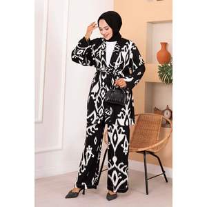 Hijab Estampado Viscosa Conjunto 2 Piezas Negro - Product Image 2