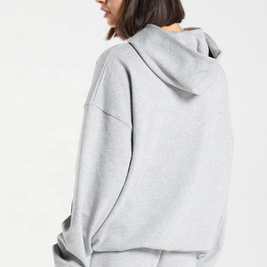 Vente en gros qualité supérieure sweat pull uni hiver épais manteau chaud dame coupe ample à manches longues hauts sweat à capuche pour femme - Product Image 3