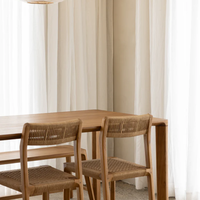 Chaise de salle à manger moderne en teck avec métier à tisser en osier pour la maison Chaise de salle à manger cadre en bois massif avec canne tissée