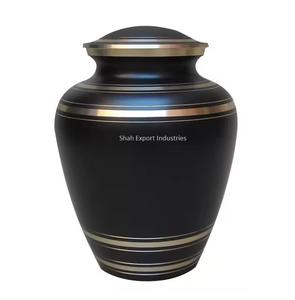 Urnes funéraires rouges en laiton de conception supérieure pour cendres humaines urne commémorative feuilles sculpture bande d'or grandes urnes funéraires pour adultes - Product Image 5