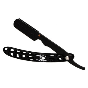 Maquinilla de afeitar de peluquero con borde de acero recto clásico, cuchillo de afeitar plegable, mango de madera, cuerpo facial de seguridad Manual de acero inoxidable único - Product Image 1