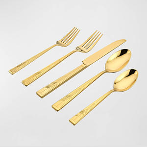Cubiertos chapados en oro pulido con estilo moderno Juego de Cubiertos de boda real de acero inoxidable para restaurantes Cena - Product Image 6
