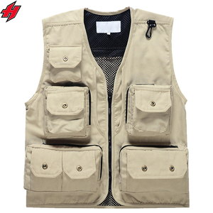 Chaleco de trabajo informal de fotógrafo de pesca al aire libre de algodón puro para hombre, chaleco de pesca de algodón puro, chaleco de trabajo informal para hombre - Product Image 2