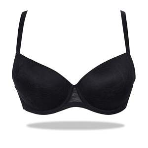 Soutien-gorge rembourré noir à armature lacée - Product Image 3