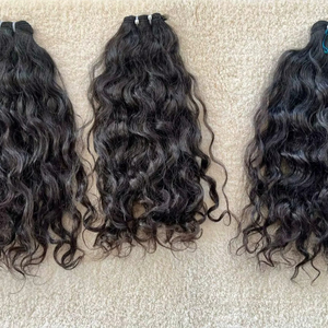 Pure and Unprocessed Indian Temple Human <b>Hair</b> Flat Weft Extensions <b>for</b> Instant Length and Volume - Product Image 1