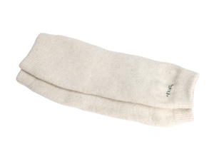 Réchauffeur de jambes blanc biologique de luxe ultra-doux et ultra-durable en laine de mouton mongole durable et chaud - Product Image 2