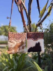 Sac à main en cuir de vachette, cuir sculpté à la main, petit sac bandoulière, style bohème gitan, fait main, style western, sacs multi-usages - Product Image 5