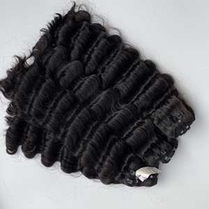 Extensiones de cabello humano crudo vietnamita para trama Frontal de encaje en Color negro ondulado trama de máquina doble 100% cabello Natural - Product Image 6