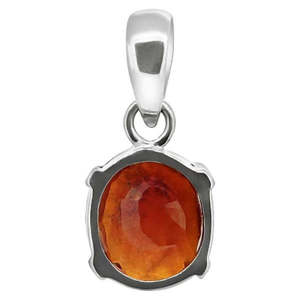 Colgante de Granate Hessonita Natural Certificado (Gomed) de 4.25-12.25 Ratti con Engaste de Plata 925, Collar de Piedra Preciosa Fina Astrológica - Product Image 4