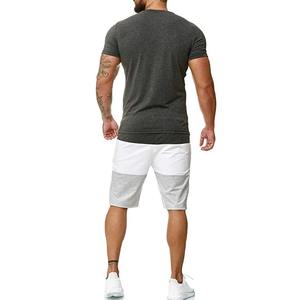 Jogging d'été personnalisé pour hommes, ensemble de t-shirts pour jeunes et adultes dans de nouveaux styles, survêtement d'été en tricot de couleur unie - Product Image 2