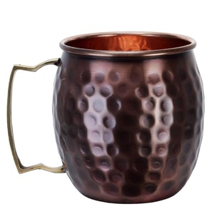 Antique Hammered Copper Moscow Mule <b>Mug</b> <b>Vintage</b> Handle Metal Beer Drinking Cup for Hotels Bars Restaurants Wholesale Supply - Product Image 3