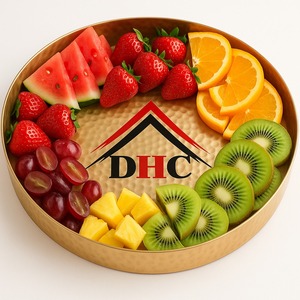 Bandeja DE SERVICIO DE METAL decorativa americana color dorado para presentación de chocolate donde el lujo se encuentra con la indulgencia - Product Image 1