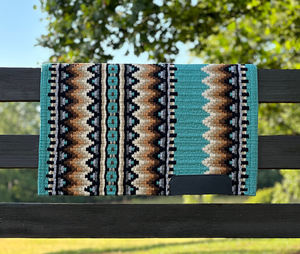 Western Show Horse Saddle Blanket Diseño de Nueva Zelanda Manta de sillín de lana hecha a mano Top Wool Saddle Pad Size - Product Image 1