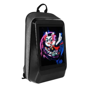 Mochila digital con pantalla led para caminar, mochila inteligente con pantalla led, publicidad, bricolaje, ciudad dinámica, 2023