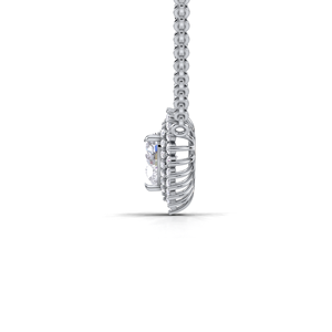 IGI Certified Lab Grown Diamond Heart Shape Double Halo Pendant in Solid 925 Sterling Silver Luxury Romantic Design - Product Image 3