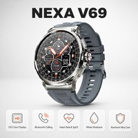 Montre connectée Android 1,85 pouces AMOLED avec moniteur de fréquence cardiaque et SpO2, boîtier en alliage d'aluminium résistant à l'eau, unisexe