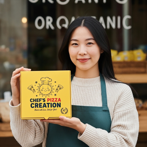 Boîte à pizza personnalisée en papier kraft recyclable pour livraison et vente à emporter avec logo imprimé Promotion de la marque Conception sûre pour le micro-ondes - Product Image 5