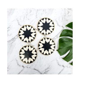 Sous-verres de table à manger ronds de style classique faits à la main motifs de tapis d'intérieur en bois de conception d'os meilleur ensemble pour la décoration intérieure - Product Image 6