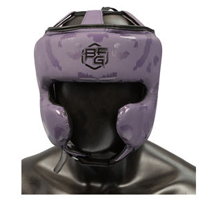 MMA personalizado OEM cuero de vaca entrenamiento casco cara patrón diseño Kickboxing Karate Taekwondo boxeo timón equipo de protección - Product Image 1