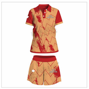 Respirant Offre Spéciale femmes polo et short ensemble impression personnalisée femmes polo et short ensemble - Product Image 1