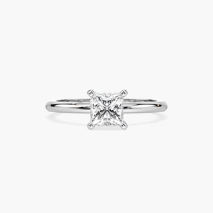 Anillo de Compromiso con Halo Oculto de Diamante Cultivado en Laboratorio, Corte Marquesa de 1.00 CT, Certificado IGI, Oro Sólido de 14K, Anillo Solitario para Mujer - Product Image 2