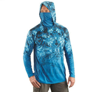 2023 personnalisé haute qualité pêche à capuche Protection solaire en plein air Performance Polyester pêche hommes à manches longues pêche sweats à capuche - Product Image 2