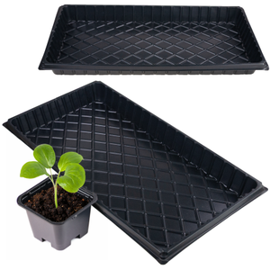 Bandeja de germinación multi-cápsula Martom TG71792 negra de 54x28x5cm con orificios de drenaje de plástico PS, domo de humedad y tapa rectangular. - Product Image 1