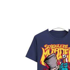 T-shirt à manches courtes en coton premium, col montant, couture durable, toucher doux, couleurs vibrantes, coupe vintage, tissu en sergé - Product Image 5