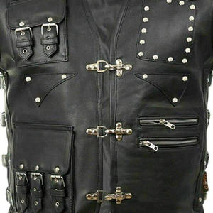 Gilet en cuir de moto sur mesure pour hommes toutes tailles et couleurs disponibles gilet en cuir véritable de moto respirant - Product Image 5