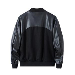 Costume de baseball en simili cuir pour hommes, veste en laine vintage américaine, veste d'université brodée en patchwork pour hommes, printemps et automne - Product Image 6