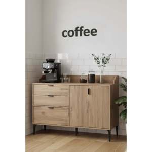 Modern Harmony Maxi Coffee Bar Cabinet 3 Door 2 Drawer Sideboard Buffet <b>Table</b> Kitchen Storage Cupboard Corner Furniture Particle - Product Image 1
