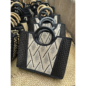 Panier de rangement en rotin Hanoi HUONGDANG, sac fourre-tout multifonction écologique réutilisable en paille, sac de plage 2023 pour femme - Product Image 2
