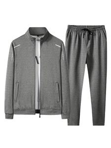 Survêtement Homme Panneau Contraste Pour Streetwear Décontracté - Product Image 4