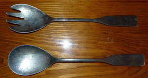 Cuillère à salade en acier inoxydable Design fleur ensemble de cuillères et fourchettes à salade avec produit en vente - Product Image 4