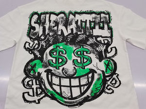 T-shirt OEM personnalisé de luxe à col rond, coupe oversize, effet vieilli, imprimé DTG, coupe carrée, graphique, 100% coton, manches courtes, streetwear - Product Image 6