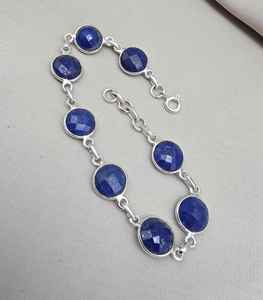 Natural Zircon Luxury <b>Charm</b> <b>Bracelet</b> 925 Sterling <b>Silver</b> Handmade Gemstone Jewelry Gift for Women Anniversary - Product Image 4