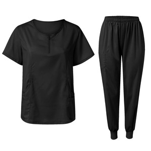 Haut et pantalon à col rond pour femmes Vêtements médicaux pour les soins dentaires et les soins infirmiers Ensembles de gommage uniformes - Product Image 4