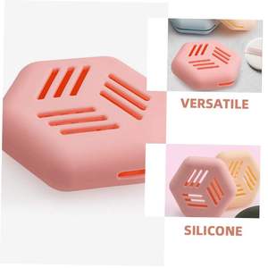 Estuche de silicona portátil transpirable y antiincrustante para brochas de maquillaje y polvos, modelo huevo, para almacenamiento de brochas de maquillaje en seco y húmedo, ideal para viajes internacionales. - Product Image 2