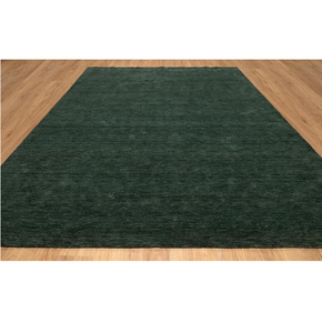 Tapis en laine Gabbeh fait main vert forêt, tapis minimaliste pour salon, chambre à coucher, décoration moderne de la maison - Product Image 1