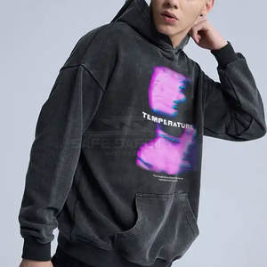 Usine de sweats à capuche en détresse lavés à l'acide à faible quantité minimale de commande meilleure conception de qualité hommes sweats à capuche lavés à l'acide - Product Image 3