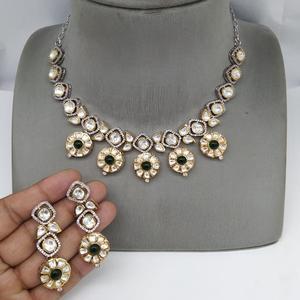 Beautiful <b>Gold</b> Plated Kundan Necklace <b>Set</b> With <b>Earrings</b> For Women And Girls Traditional Indian Wedding Necklace <b>Set</b> For Women - Product Image 1