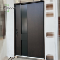 Porte extérieure en bois massif en acajou, chêne et épicéa, insonorisée, pour villa personnalisée, sécurité, porte pivotante simple en bois massif pour maisons