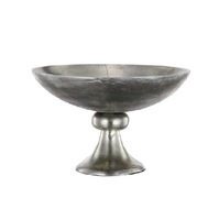 Tazón de servicio de frutas de Metal, decoración de vajilla, tazón grande de servidor de alimentos en forma ovalada, tazón de palomitas de maíz de plata