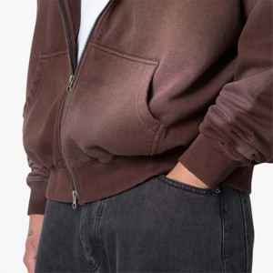 Sudaderas con capucha con cremallera para hombre con diseño personalizado, sudadera con logotipo personalizado, cremallera completa, estilo streetwear, sudaderas con capucha de etiqueta privada para hombre - Product Image 4