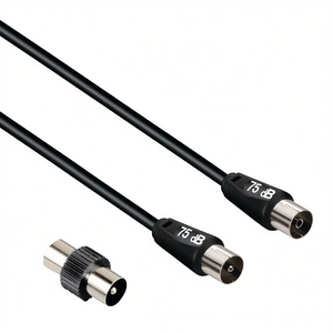 Cable de Antena de TV Negro de 1.5m con Adaptador de 75 Db, Cable de Audio y Video Modelo 00205302 - Product Image 2